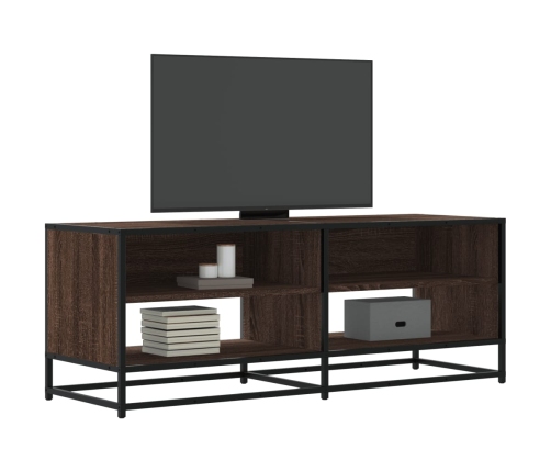 Mueble TV metal y madera ingeniería marrón roble 120,5x40x46 cm