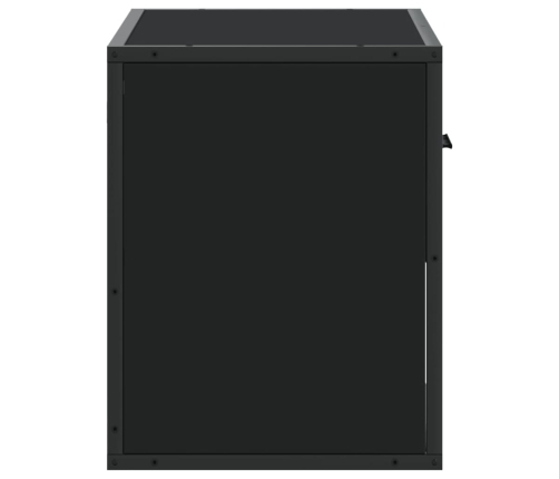 Mueble de TV metal y madera de ingeniería negro 60x31x39,5 cm