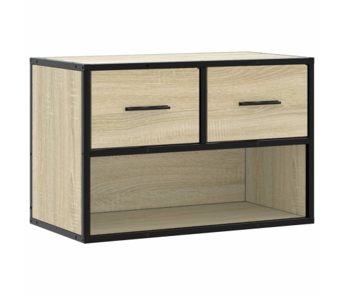 Mueble TV madera ingeniería y metal roble Sonoma 60x31x39,5 cm