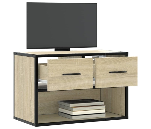 Mueble TV madera ingeniería y metal roble Sonoma 60x31x39,5 cm