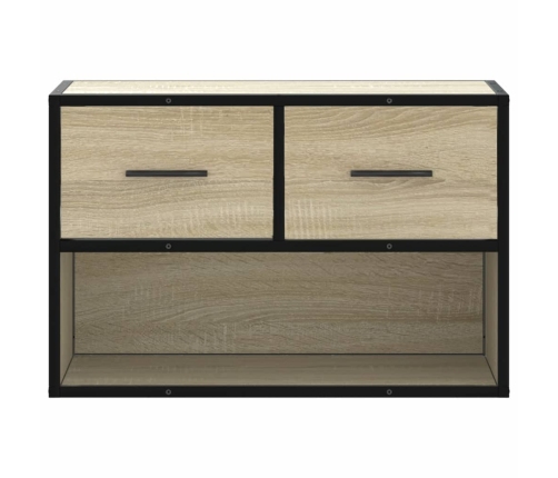 Mueble TV madera ingeniería y metal roble Sonoma 60x31x39,5 cm