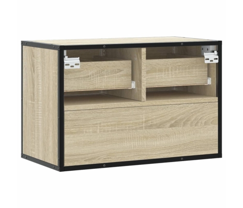 Mueble TV madera ingeniería y metal roble Sonoma 60x31x39,5 cm