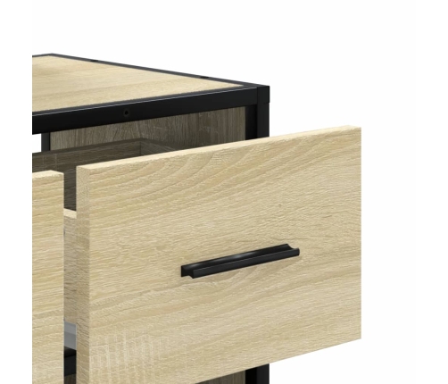 Mueble TV madera ingeniería y metal roble Sonoma 60x31x39,5 cm