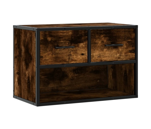 Mueble de TV madera y metal roble ahumado 60x31x39,5 cm