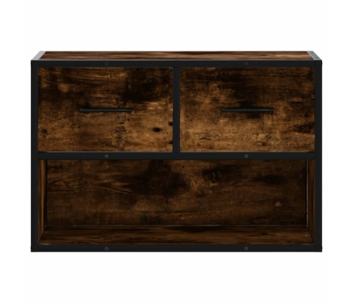 Mueble de TV madera y metal roble ahumado 60x31x39,5 cm