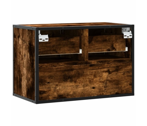 Mueble de TV madera y metal roble ahumado 60x31x39,5 cm