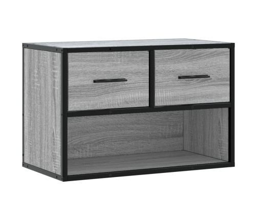 Mueble de TV madera y metal roble ahumado 60x31x39,5 cm