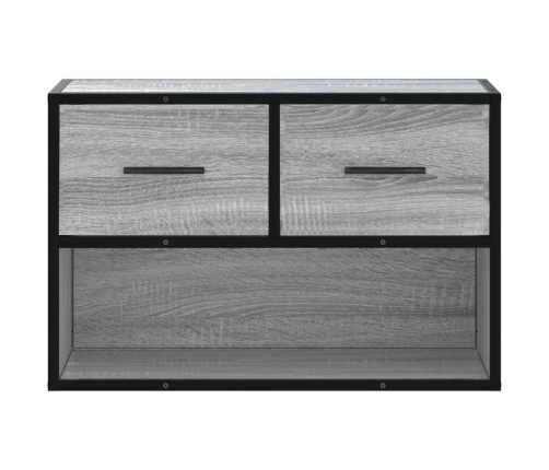 Mueble de TV madera y metal roble ahumado 60x31x39,5 cm