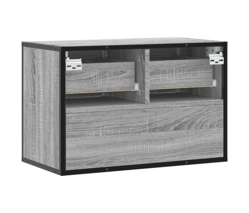 Mueble de TV madera y metal roble ahumado 60x31x39,5 cm