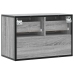 Mueble de TV madera y metal roble ahumado 60x31x39,5 cm