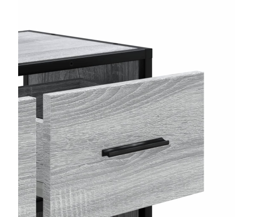 Mueble de TV madera y metal roble ahumado 60x31x39,5 cm