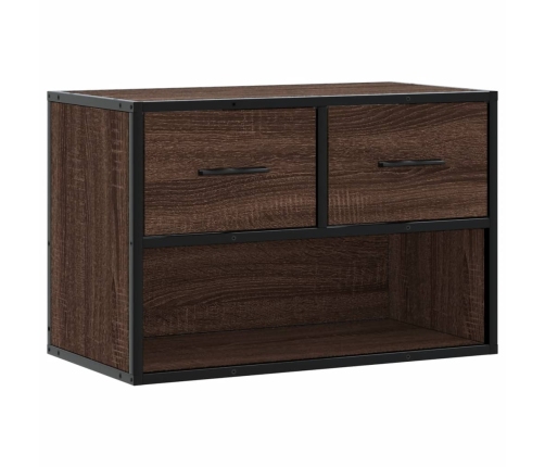 Mueble TV madera ingeniería y metal marrón roble 60x31x39,5 cm