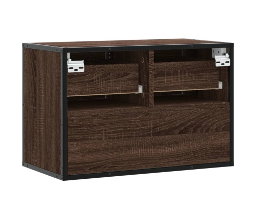 Mueble TV madera ingeniería y metal marrón roble 60x31x39,5 cm