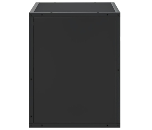 Mueble de TV metal y madera de ingeniería negro 60x31x39,5 cm