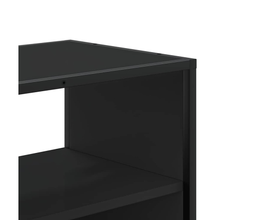 Mueble de TV metal y madera de ingeniería negro 60x31x39,5 cm