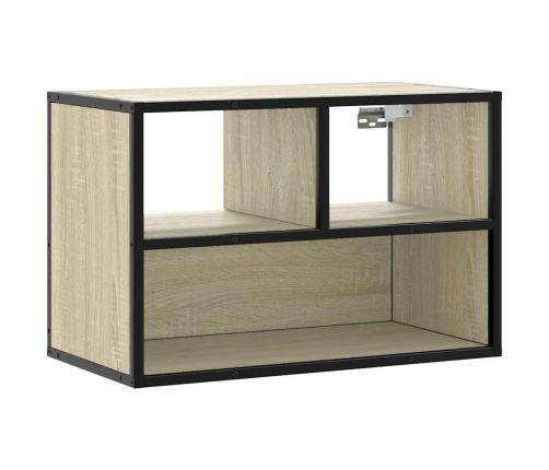 Mueble TV madera ingeniería y metal roble Sonoma 60x31x39,5 cm