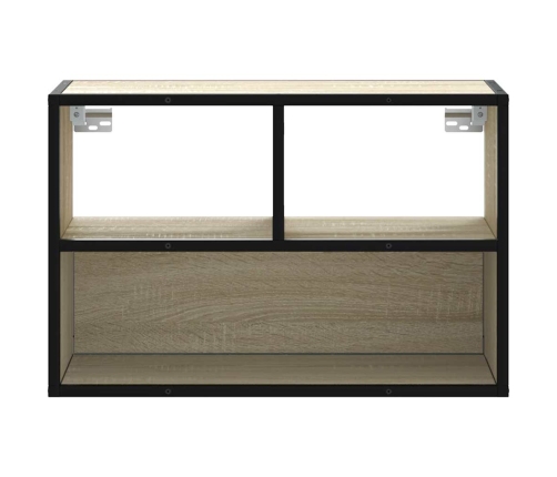 Mueble TV madera ingeniería y metal roble Sonoma 60x31x39,5 cm