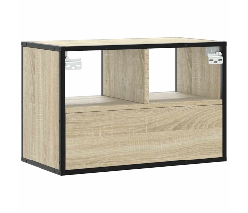 Mueble TV madera ingeniería y metal roble Sonoma 60x31x39,5 cm