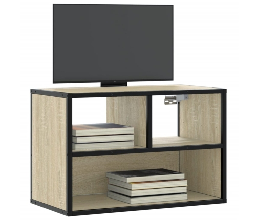 Mueble TV madera ingeniería y metal roble Sonoma 60x31x39,5 cm