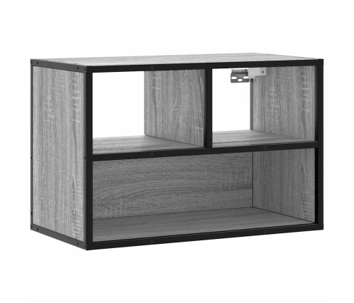 Mueble de TV madera y metal roble ahumado 60x31x39,5 cm