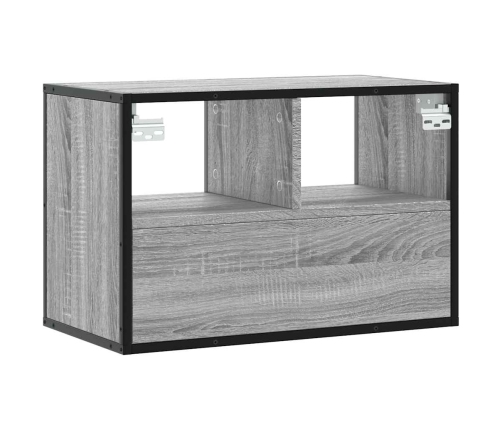 Mueble de TV madera y metal roble ahumado 60x31x39,5 cm