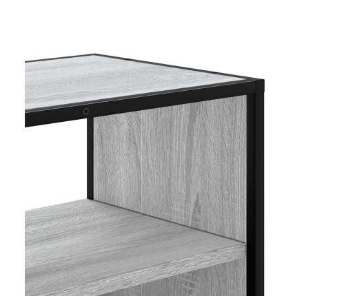 Mueble de TV madera y metal roble ahumado 60x31x39,5 cm