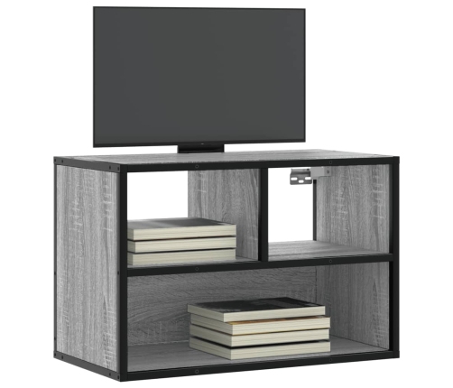 Mueble de TV madera y metal roble ahumado 60x31x39,5 cm