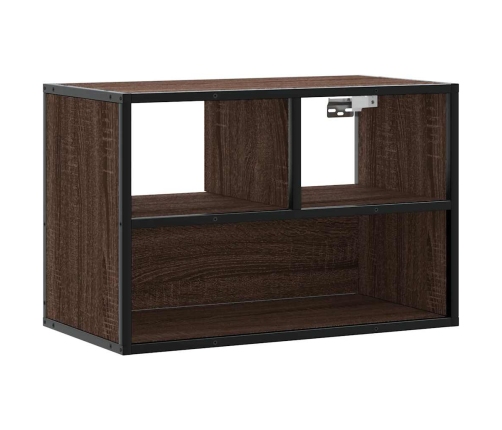 Mueble TV madera ingeniería y metal marrón roble 60x31x39,5 cm