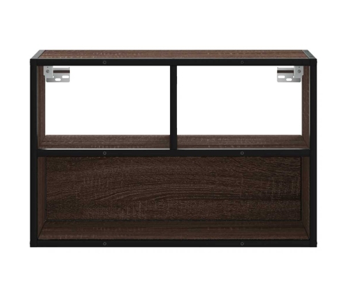 Mueble TV madera ingeniería y metal marrón roble 60x31x39,5 cm