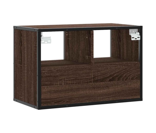 Mueble TV madera ingeniería y metal marrón roble 60x31x39,5 cm