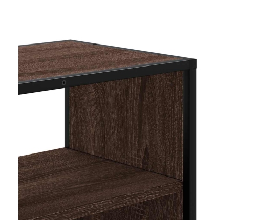 Mueble TV madera ingeniería y metal marrón roble 60x31x39,5 cm