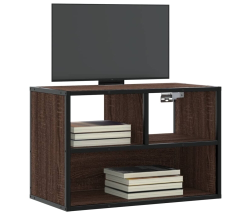 Mueble TV madera ingeniería y metal marrón roble 60x31x39,5 cm