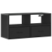 Mueble de TV metal y madera de ingeniería negro 80x31x39,5 cm