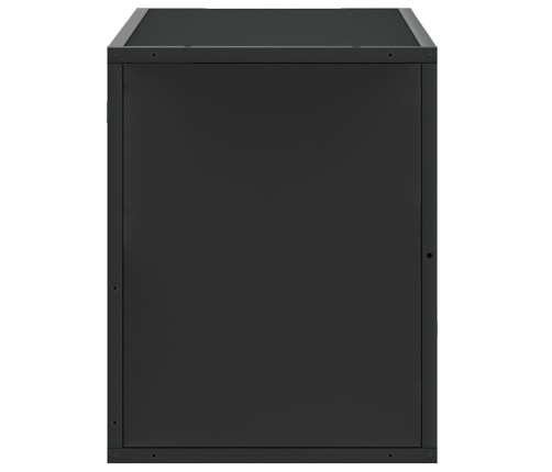 Mueble de TV metal y madera de ingeniería negro 80x31x39,5 cm