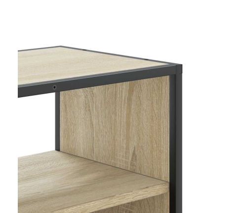 Mueble TV madera ingeniería y metal roble Sonoma 80x31x39,5 cm