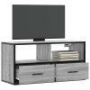 Mueble TV madera ingeniería y metal roble ahumado 80x31x39,5 cm