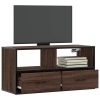 Mueble TV madera ingeniería y metal marrón roble 80x31x39,5 cm