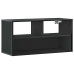 Mueble de TV metal y madera de ingeniería negro 80x31x39,5 cm