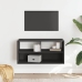 Mueble de TV metal y madera de ingeniería negro 80x31x39,5 cm