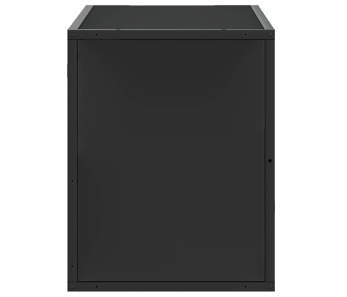 Mueble de TV metal y madera de ingeniería negro 80x31x39,5 cm