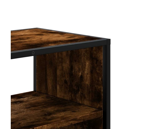 Mueble TV metal y madera contrachapada roble humo 80x31x39,5 cm