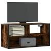 Mueble TV metal y madera contrachapada roble humo 80x31x39,5 cm