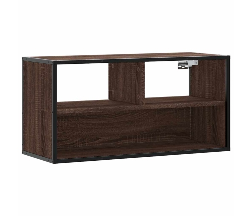 Mueble TV madera ingeniería y metal marrón roble 80x31x39,5 cm