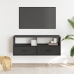 Mueble de TV madera de ingeniería y metal negro 100x31x39,5 cm