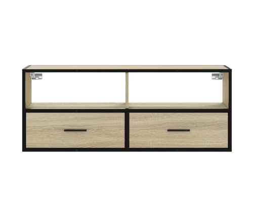 Mueble TV madera ingeniería y metal roble Sonoma 100x31x39,5 cm