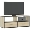 Mueble TV madera ingeniería y metal roble Sonoma 100x31x39,5 cm