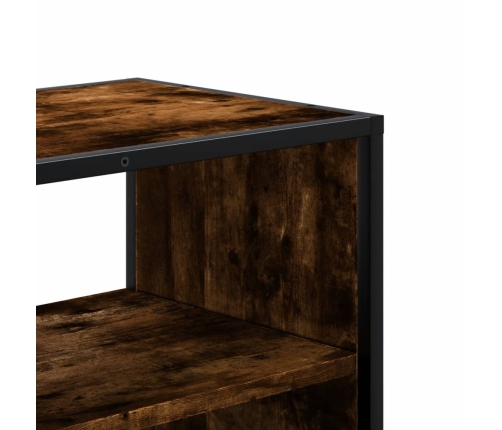 Mueble TV metal y madera contrachapada roble humo 100x31x39,5cm