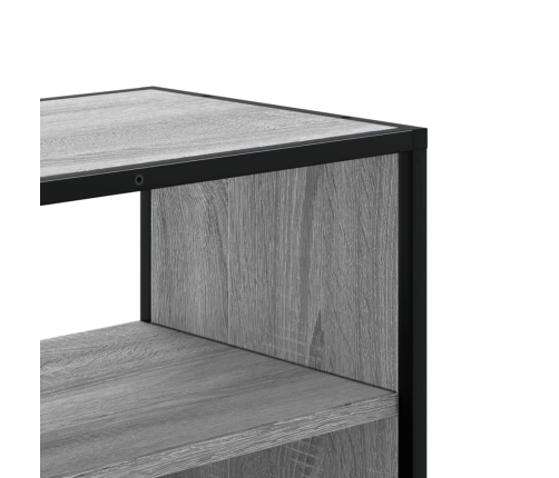 Mueble de TV madera y metal roble ahumado 100x31x39,5 cm