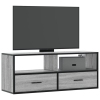 Mueble de TV madera y metal roble ahumado 100x31x39,5 cm