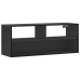 Mueble de TV madera de ingeniería y metal negro 100x31x39,5 cm